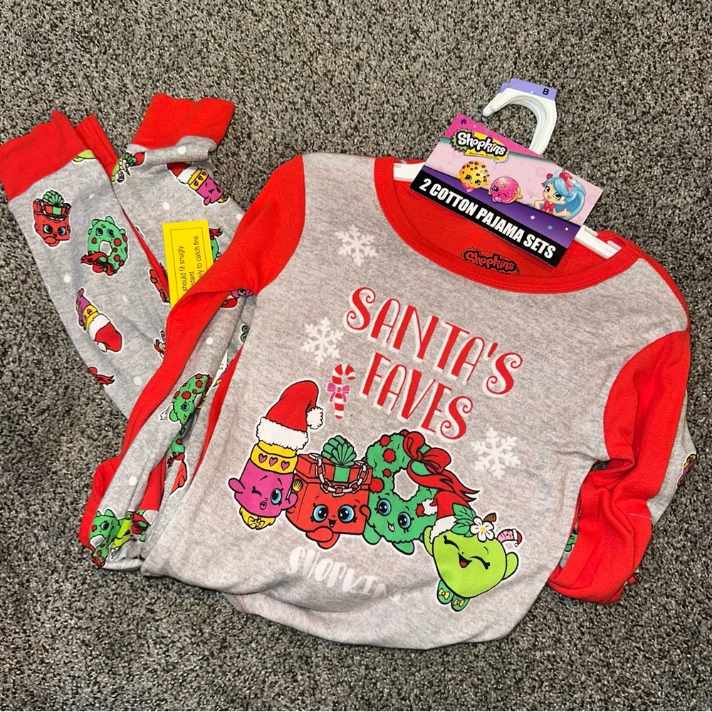 Shopkins Christmas pajamas 2 two-piece sets